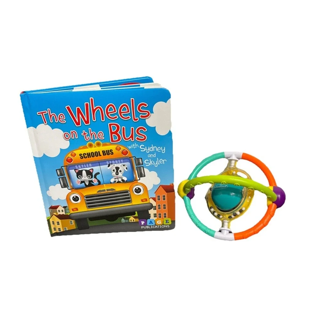 The Wheels on the Bus with Sydney and Skyler Book, 3/6 Months Bodysuit & Toy Box